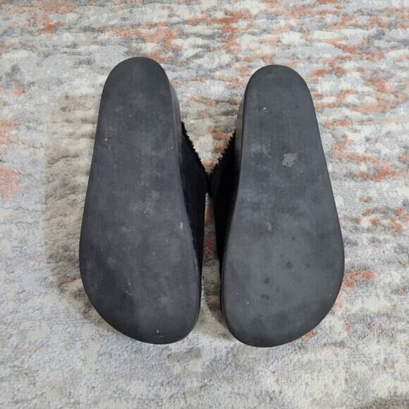 Rag & Bone Eisa Black Leather Shearling Platform Clog Mules - Size 39 - Picture 6 of 10